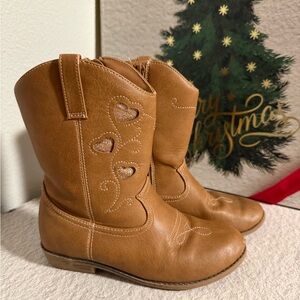 Gymboree Girls Embroidered Heart Cowgirl Boots - Montana Mountain - Tan